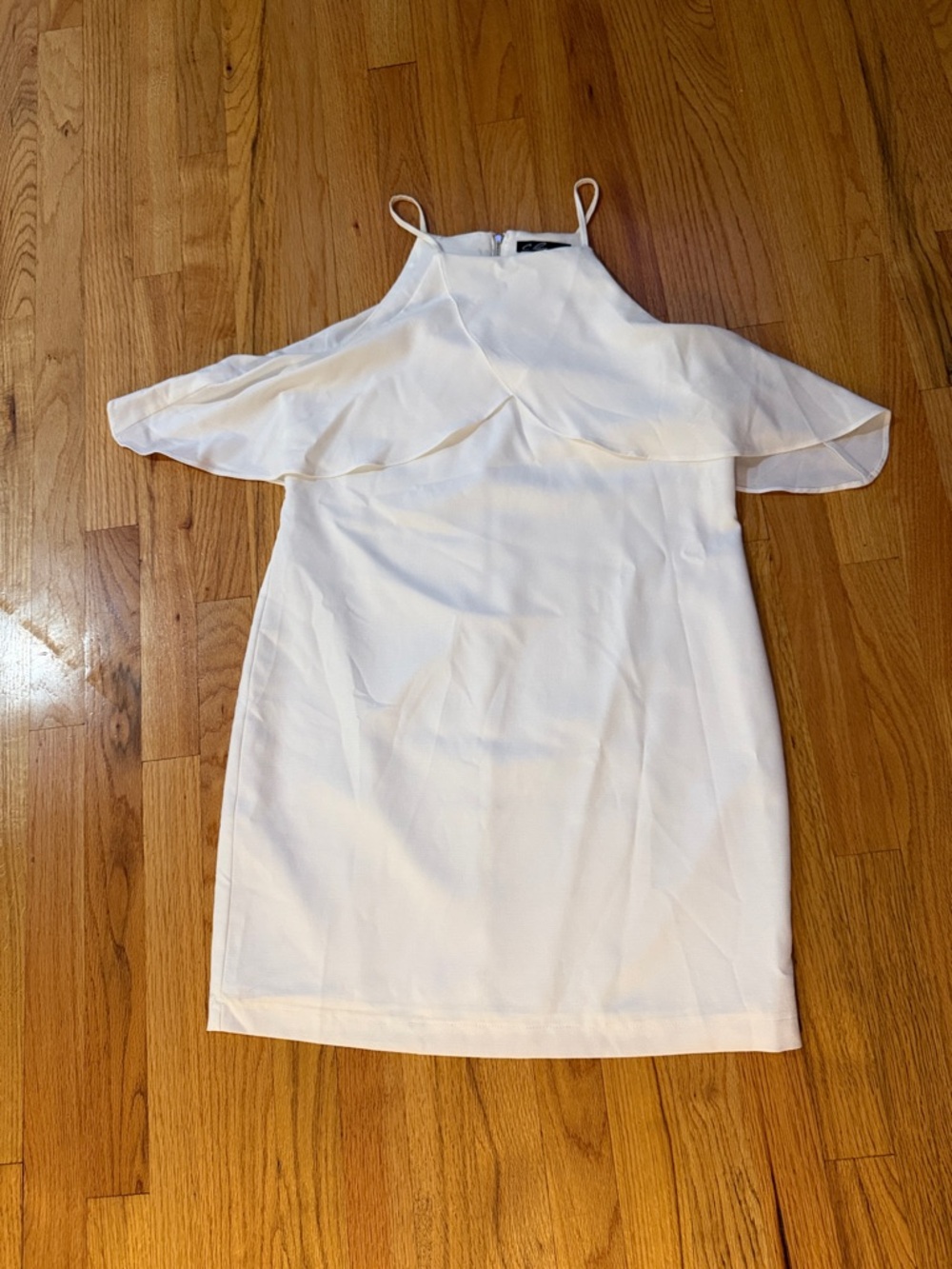 C. Luce White Cold-Shoulder Mini Dress
